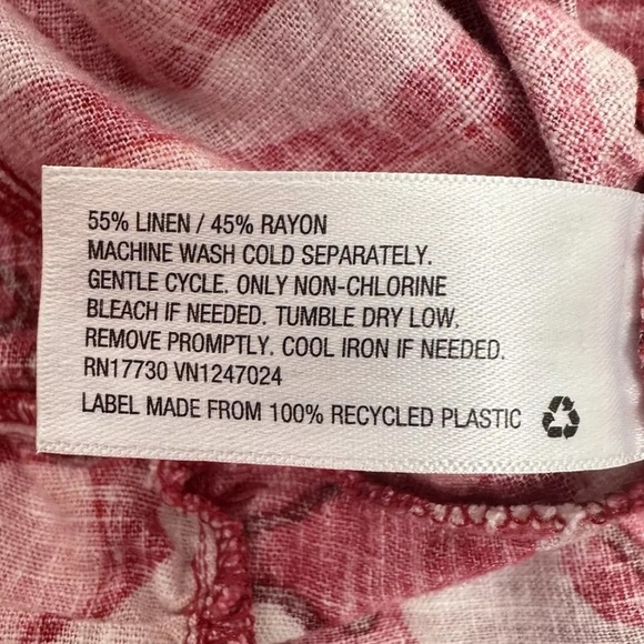 Rhode x Target Midi Red Floral Linen Blend Bell Sleeve Dress  size 18 - Picture 4 of 10